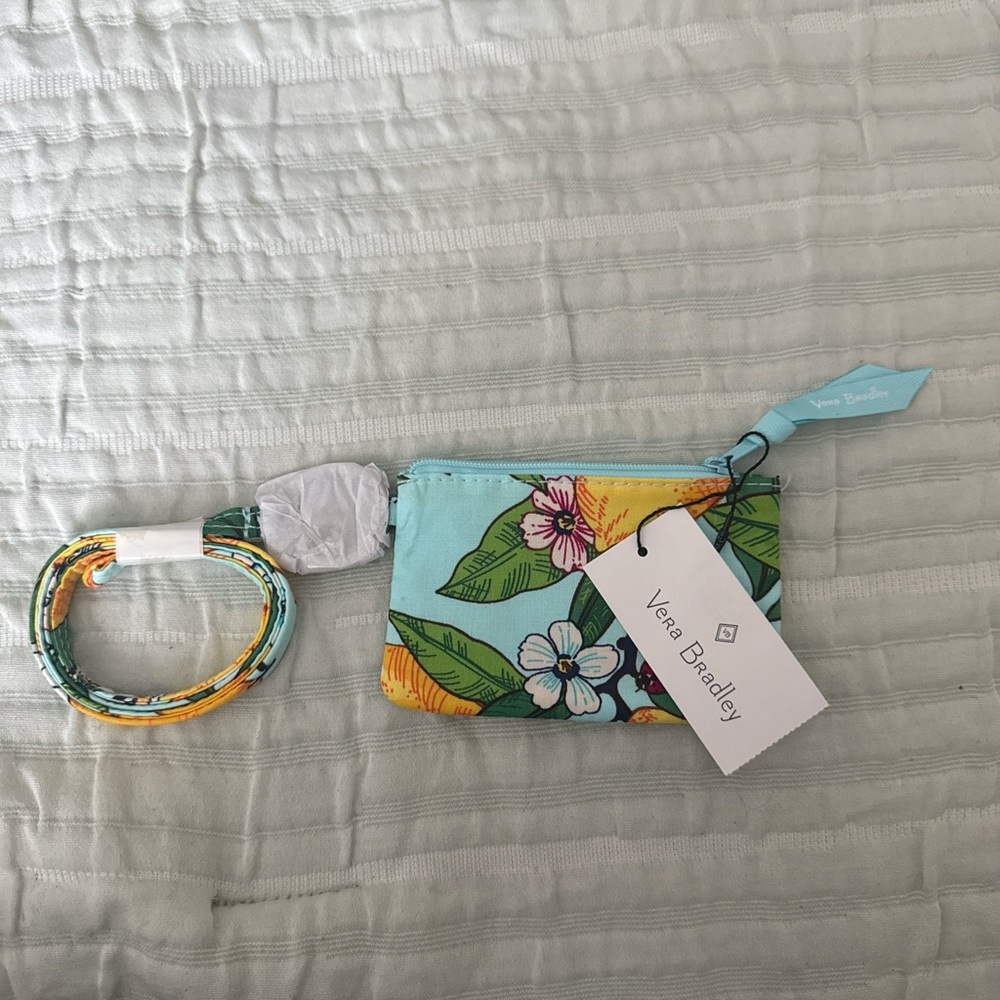 Vera Bradley Floral Wristlet - Blue and Yellow